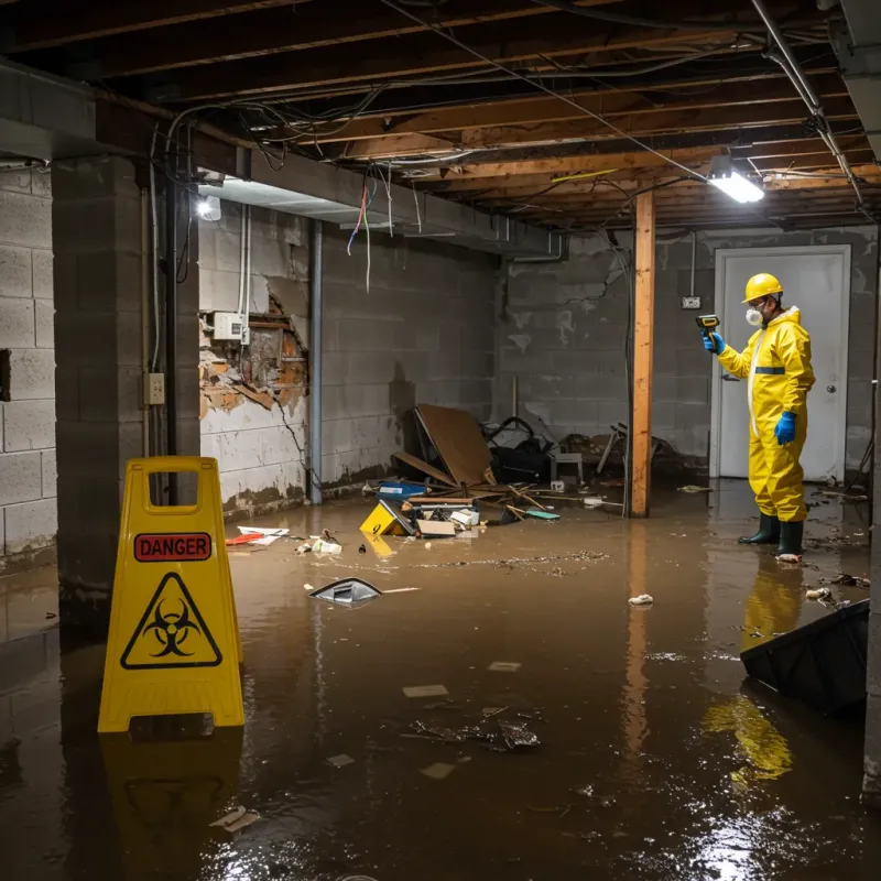 Flooded Basement Electrical Hazard in Preston, TX Property